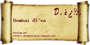 Dombai Éva névjegykártya